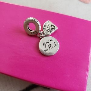 You're my Rock silver dangle charm S925 stamped